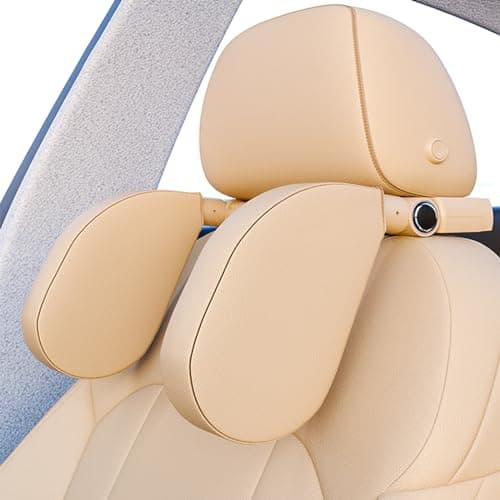 DERUI 180° Adjustable Car Headrest Pillow, Beige