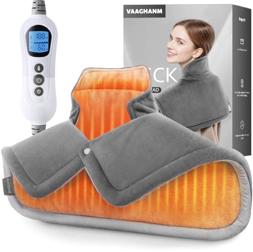 VAAGHANM Heating Pad: Electric Heat Pad -Weighted Instant Heating Pads for Neck and Shoulders-6 Heat Options & 6 Auto Timer Mode