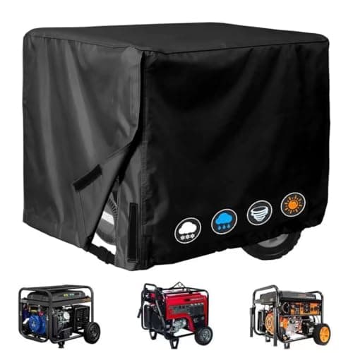 YHPYLJC Generator Cover for Briggs & Stratton Storm Responder 6250 6250W-5000W, 420D Heavy Duty Watertight Outdoor Portable Generator Cover Windproof All Weather Protection,Black