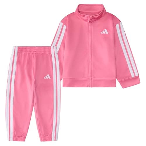 adidas Baby Girl's 2-Piece Classic Tricot Track Suit with Jacket & Pants, Pink, 24M