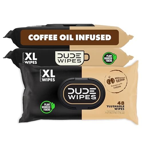Prime: 3-Pack 144-Count DUDE Wipes Morning Grind Extra-Large Flushable Wipes (Coffee Scented) $8.97 & More w/ S&S + Free Shipping $9.44
