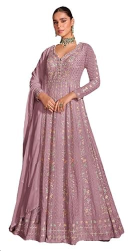 STELLACOUTURE indian pakistani salwar kameez ready to wear wedding embroidered eid festival gown suit for women 2858-O (Pink, 38)