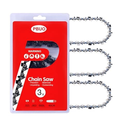 PBUO 18 Inch Chainsaw Chain Replacement .325" Pitch .063" Gauge 68 Drive Links, Fits Stihl (PRE 2023 .063" Gauge) 025, MS250, MS251, 3005 008 4717-36390050068, Full Chisel, 3 Pack | P-Series