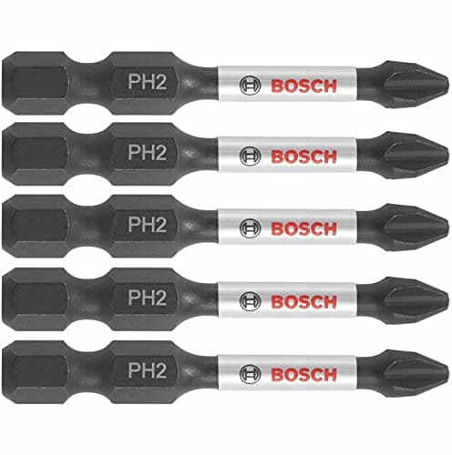 $3.83 | 5-Pack 2″ BOSCH Phillips #2 Impact Tough Screwdriving Power Bits at Amazon