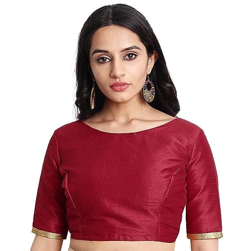 Readymade Indian Party Wear Bollywood Style Crop Top Choli Saree Blouse for Women Maroon