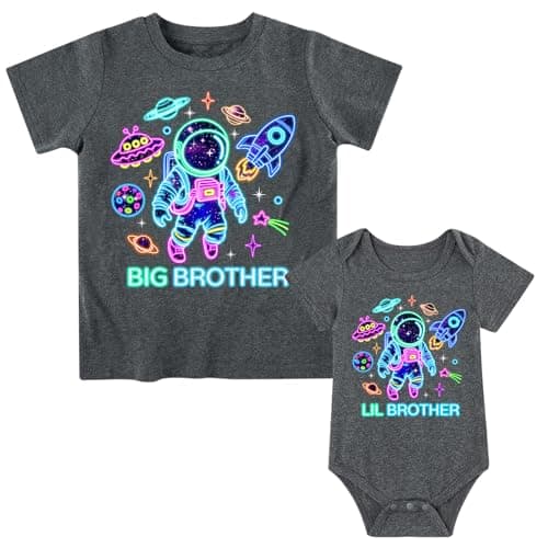 Funnycokid Big Brother Little Brother Matching Outfits Toddler Lil Bro Boy Shirts Set Baby Gifts Clothes