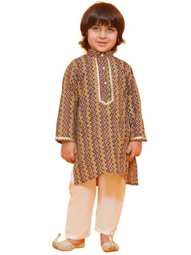 AJ DEZINES Boys Indian Ethnic Wear Bollywood Style Yellow Kurta Pyjama for Kids Diwali Outfit(DUP_1265-YELLOW-6)