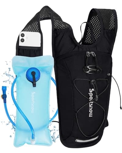 Sportsnew Hydration Backpack with 2L Water Bladder, 6L Lightweight Water Backpack for Hiking, Running and Cycling, Hydro Pack for Men Women, Black