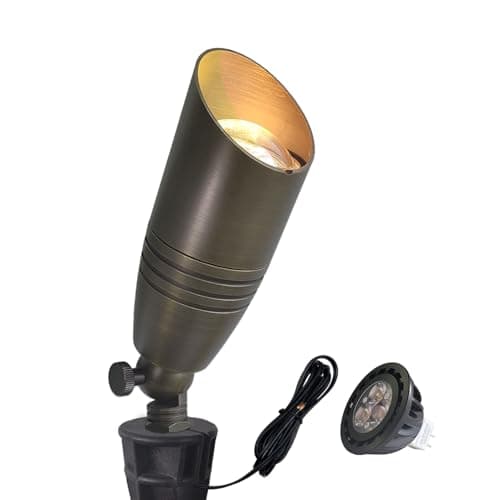 Coloer 5W Die-cast Brass Landscape Spotlights for $17 + free shipping w/ Prime