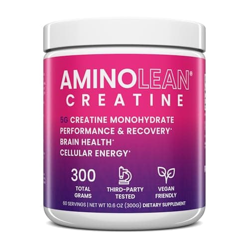 AminoLean Creatine for Women and Men, Pure Micronized Creatine Monohydrate Powder Supplement for Muscle Toning, Mood Support, Energy Boost, and Brain Health, 300g