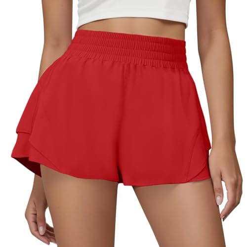 FireSwan Women's High Waisted Quick Dry Running Shorts w/ Butterfly Flowy & Pockets (Various) $8.99 + Free Shipping w/ Prime or on $35+