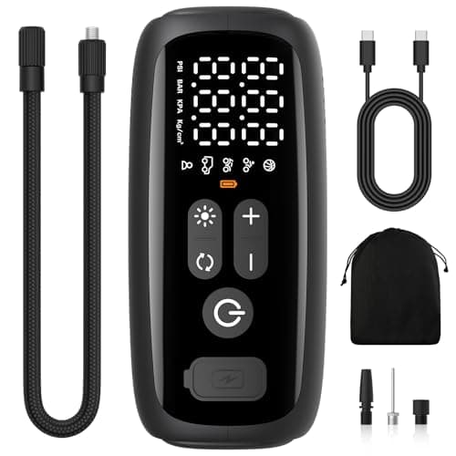 PESEIL Tire Inflator Portable ...th LED Light Air Pump,Portable