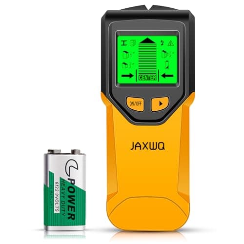 Stud Finder Wall Scanner - 5 in 1 Stud Finder Tool w/Smart Chip and HD LCD Display, Stud Detector Beam Finders for the Center and Edge of Wood AC Wire Metal Studs Joist Pipe (Yellow Feathers)