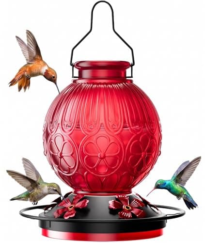 26-Oz solawngarden Vintage Glass Hummingbird Feeder w/ Perch $10.19 + Free Shipping w/ Prime or on $35+
