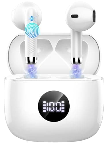 Wireless Bluetooth 5.4 Earbuds, LED Power Display Headphones, 6D Stereo