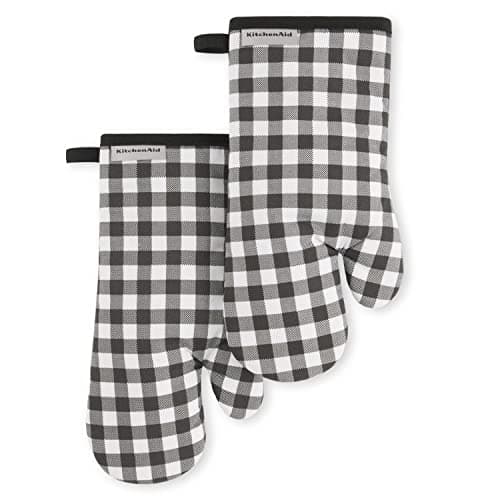2-Pack 13" x 7" KitchenAid Gingham Oven Mitt Set (Matte Black) $7.27 + Free Shipping w/ Prime or on $35+