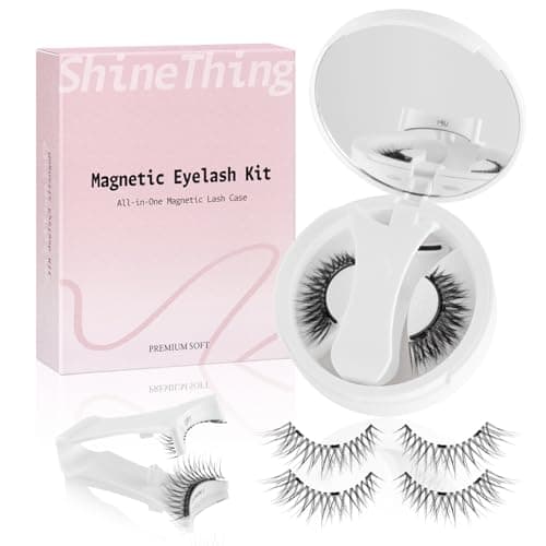 Magnetic Eyelashes No Glue Needed – Reusable Natural Look False Lashes with Applicator – Lightweight Comfortable Fake Eyelashes for Daily Wear