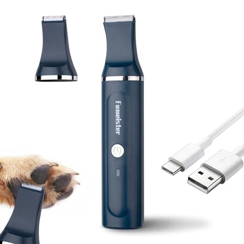 Fumeister Dog Clippers for Grooming, Cordless Waterproof Dog Hair Trimmer with Type-C Charging, Low Noise for Trimming Cats & Dogs' Specific Areas Around Paws, Eyes & More (Blue)