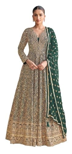 Shriva Fashion Indian Pakistani Women's Ready to wear ethnic Salwar Kameez Suit for Eid Party Wedding Festivals (2971) (Green, 40)