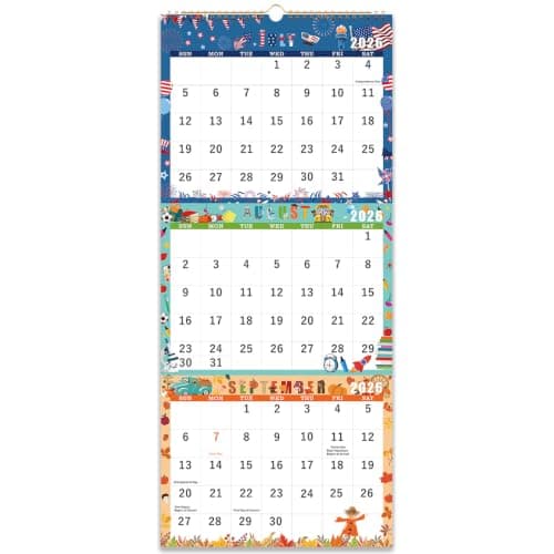 Calendar 2026-2027 - 3 Month Wall Calendar 2026-2027, June 2026 - June 2027, 11" x 26", Large Vertical Hanging Calendar with Thick Paper, Spacious Writing Boxes for Home Office & Family Planning