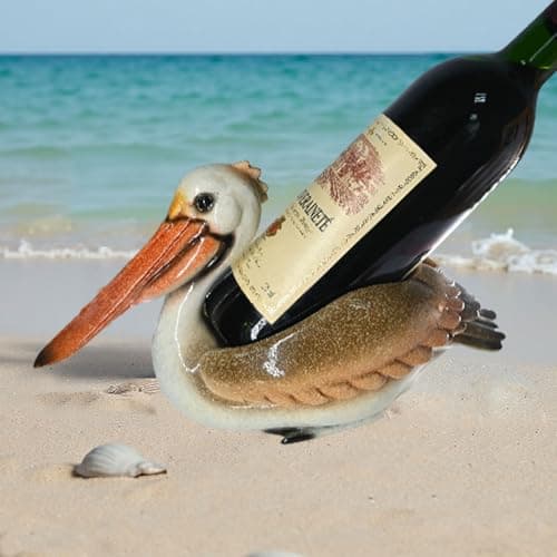 Beach Themed Tabletop Wine Rack Coastal Nautical Decor for Home Party