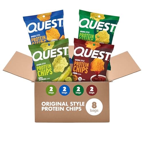 Quest Nutrition Protein Chips Variety Pack, Dill Pickle, BBQ, Cheddar & Sour Cream, Sour Cream & Onion, High Protein, Low Carb, Gluten Free 1.1 oz (Pack of 8)