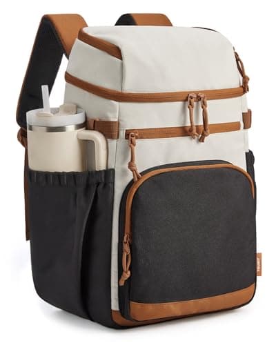 TOURIT 30 Cans Insulated Double Deck Lunch Cooler Backpack, Black