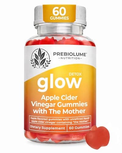 Prebiolume Apple Cider Vinegar Gummies - ACV Gummies with The Mother, Vitamin B6, B12, Beet Root, & Pomegranate - Probiotics for Men & Women - Digestion, Intestine Wellness, & Metabolism - 60 Count