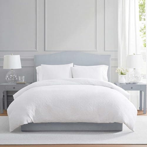 Martha Stewart - Queen Duvet C...Bed Set (Garden Trellis White)