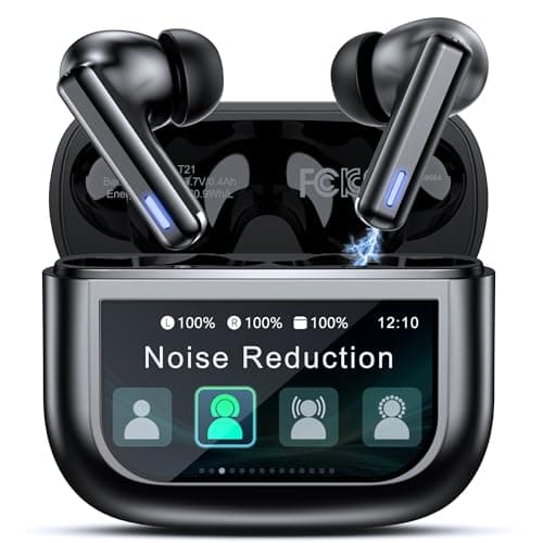 ZIUTY Wireless Earbuds Bluetooth Headphones, Ear Buds with Touch Screen, ANC ENC Noise Cancelling Transparency Mode, 40H Stereo Deep Bass, IPX7 Waterproof, Clear Calls, 5 EQ for iOS Android, Coal