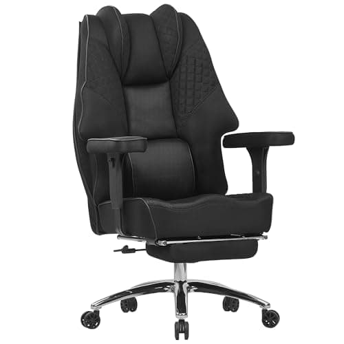 VECELO Big and Tall Office Cha...bar Support and Armrest, Black