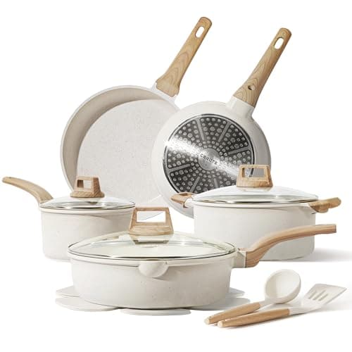 14-Piece  Carote Ceramic Nonstick Cookware Set w/ Utensils (Taupe) $49.99 + Free Shipping