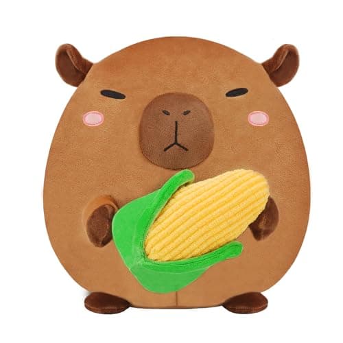 BRICHOEE Capybara Plush Toy, Cute Capybara Stuffed Animal Holding Corn, Soft Capybara Plushie Gifts for Girls Boys (Capybara with Corn, 10 inch)