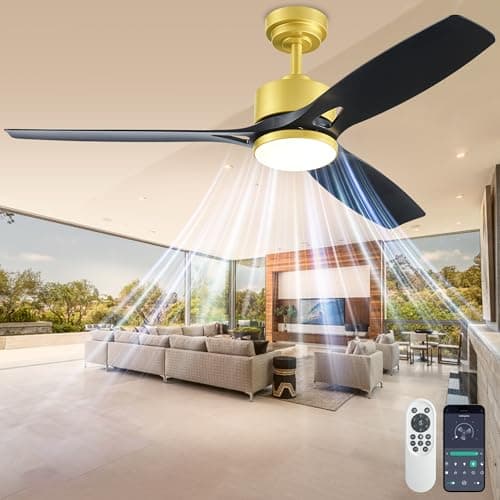 Ceiling Fans with Lights and R... - Quiet DC Motor - Black Gold