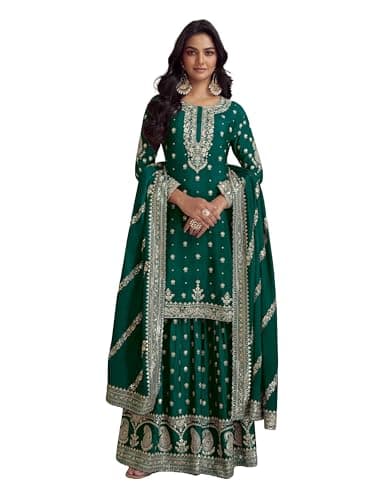 Shriva Fashion indian tradition plus size Party/Wedding Night Ready to Wear Salwar Kameez Suit for Women (2792) (Green, 40)