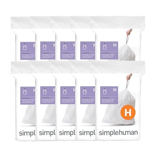 simplehuman Code H 200 Count C...0-35 Liter / 8-9 Gallon, White