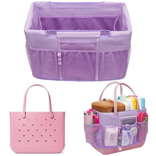 Beach Bag Organizer Insert for Extra Large Bogg Bag Accessories,Xl X Lightweight Wrap Around Inner Outer Liner,18 Pockets,Mesh Zipper Pocket Storage,Organizing L Rubber Eva Tote Bags Organization