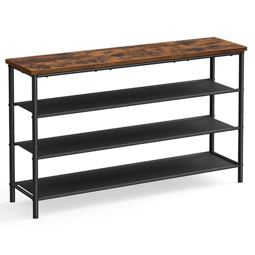 VASAGLE Shoe Rack, 4-Tier Shoe...tic Brown and Black ULBS135B01