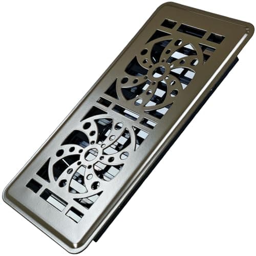 Floor Vent Covers, Fan Shape Panel Floor Register, 4 x 10 Vent Cover, Decorative Vent Covers for Home Floor, Heavy Duty Steel, Air Vent Covers to Walk on (Brown 1Pack)