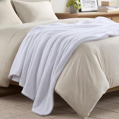 Madison Park Fuzzy Knit Blanke...Bed, Couch & Sofa, Twin, White