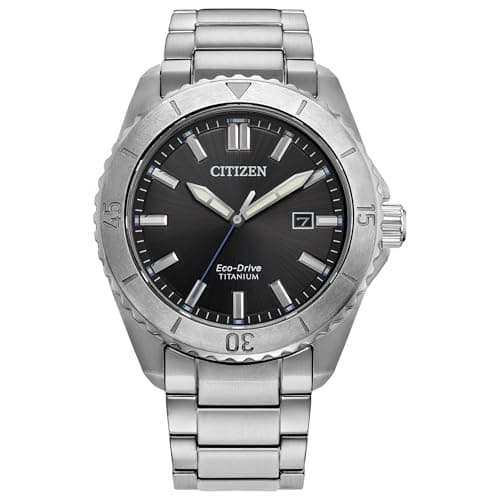 Citizen Men's Eco-Drive Brycen Sport Casual, Black Dial, Silver-Tone Super Titanium Bracelet and Case Watch (Model: AW1840-50E) $281.75