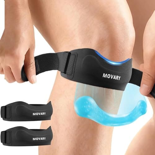 Movary Patellar Tendon Support Strap 2-Pack,3 Adjustable Straps,Knee Brace for Women & Men,Patella Band Support for Running Basketball