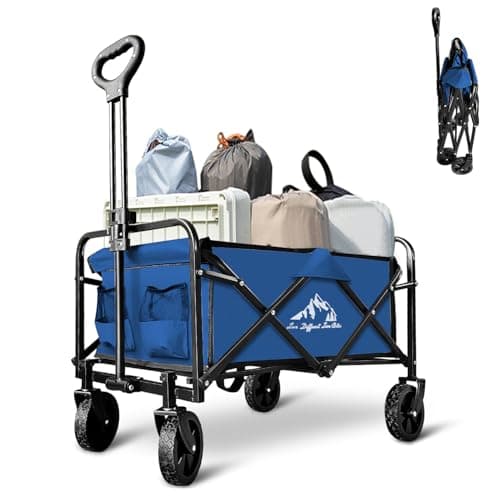 VOYSIGN Foldable Wagon Cart, C...ping, Outdoor Activities, Blue