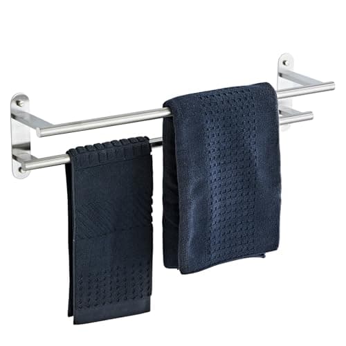 Towel Rack for Bathroom, Double Towel Bar 24 Inch Wall Mounted, Brushed Nickel Stainless Steel Bathroom Towel Holder(Total Length 26-Inch)
