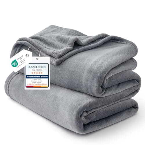 Prime Members: Bedsure GentleSoft Flannel Fleece Bed Blanket (Queen, 90" X 90", Grey) $9.99 + Free Shipping