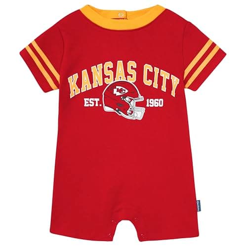 Gerber Baby NFL Team Short Sleeve Romper, Chiefs, 0-3 Months
