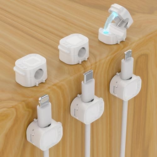 Cord Organizer 6 Pack Magnetic Cable Clips Smooth Adjustable 1s Lock Cable Management Clips Adhesive Wire Holder Keeper Organizer for Car Home Office Desk Accessory