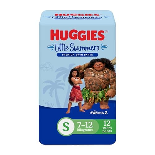 Huggies Little Swimmers Disposable Swim Diapers, Swimpants, Size 3 Small (16-26 lb.), 12 Ct. (Packaging May Vary)