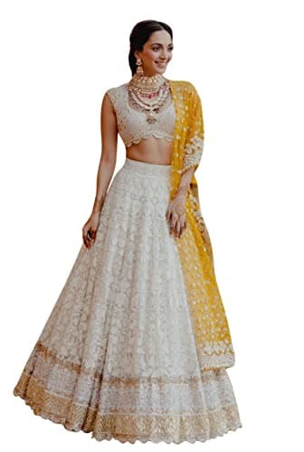 TRENDMALLS Women's Georgette Embroidery Work Lehenga Choli With Dupatta