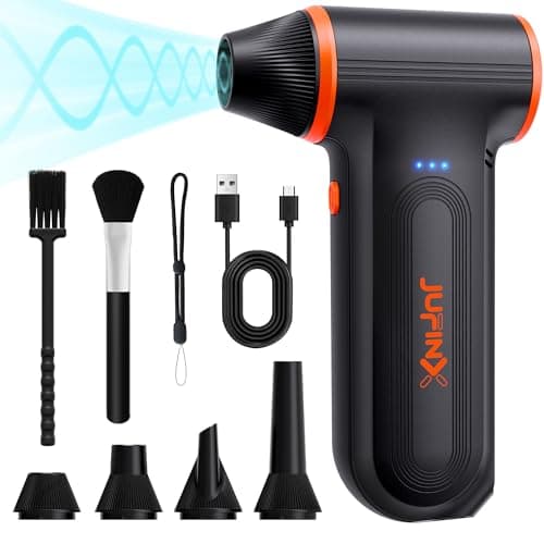 JUFINX X117 Rechargeable Electric Mini Compressed Air Duster w/ 4 Nozzles & 2 Brushes $20 + Free S&H